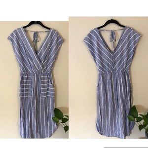 universal threads jean striped midi dress
